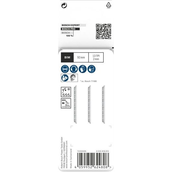 Bosch - Stichsägeblatt PRO Metal thick T121BFC 2608655109VE(3) Stichsägeblatt 92 mm