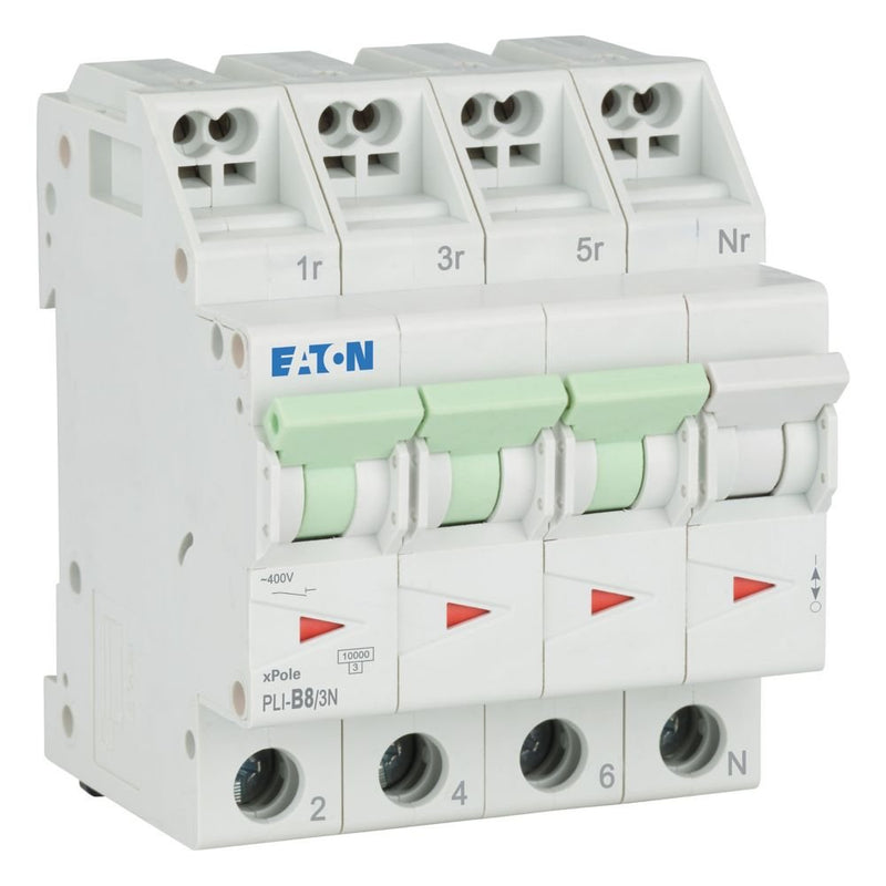 Eaton - Leitungsschutzschalter PLI-B8/3N B 8A, 3p+N Steckkl
