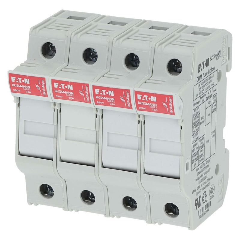 Eaton - Halter für zylindrische Sicherung Sicherungshalter Niedersp. 4P 10X38MF#CHM4DIU 32A AC 690V − 3 Stück