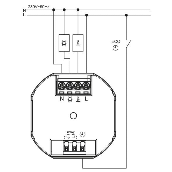 Eberle Controls - Raumthermostat/Uhrenthermostat UP-Raumregler AC230V UTE 4100 / weiß 1 Wechsler