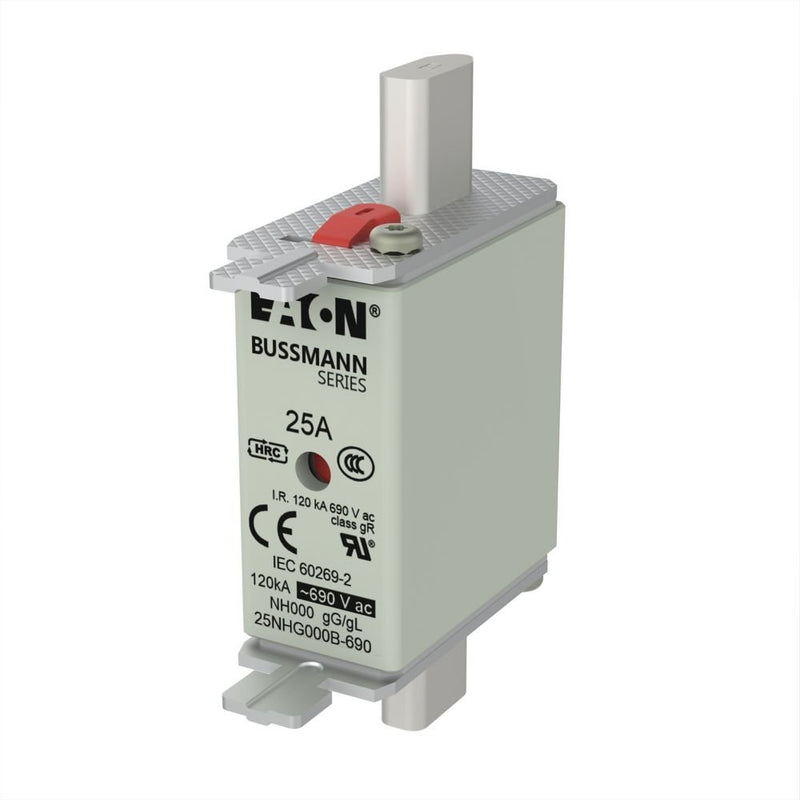 Eaton - Messersicherung Sicherungseinsatz Nieders. 25NHG000B-690 25A AC 690V 120kA − 3 Stück