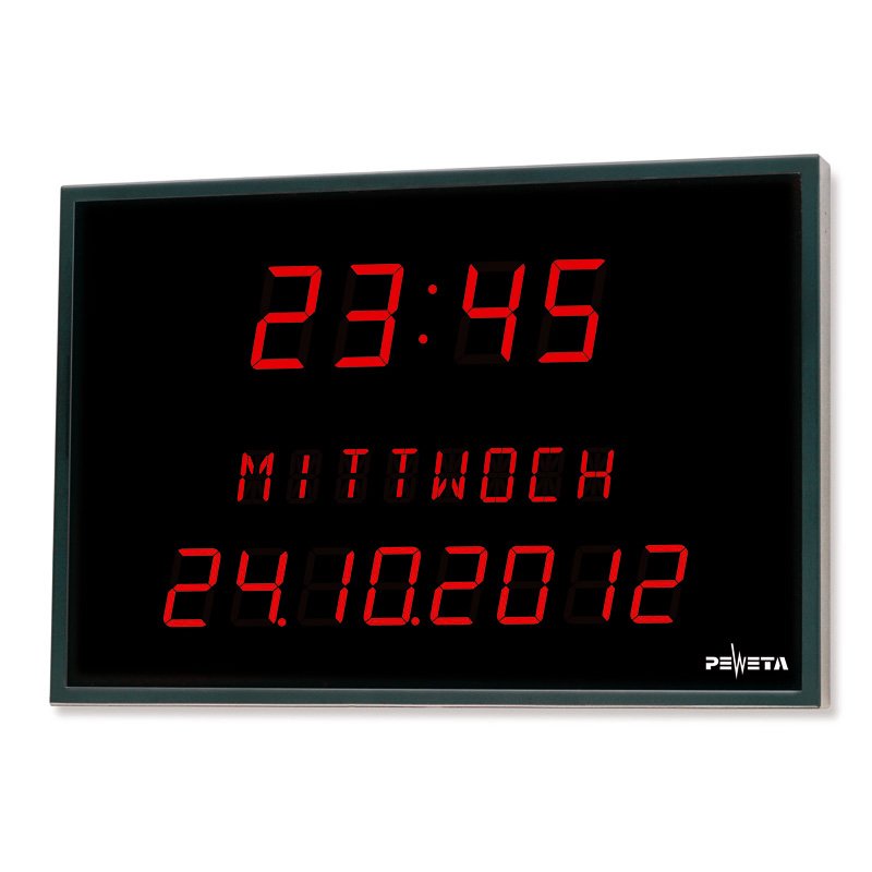 Peweta - Uhr LED-Digitaluhr 83.516.551 3-zeil,Uhrz/WT/Dat