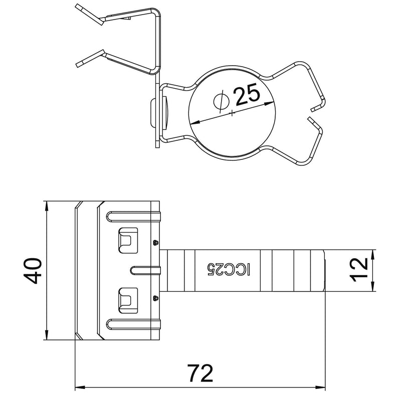 OBO Bettermann - Befestigungsklammer Trägerklammer SCHPC 10-15 D25 m.Rohraufna. 20-25mm − 50 Stück