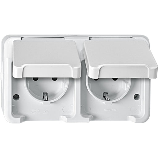 Merten - Steckdose SCHUKO-Doppel-Steckdose MEG2320-8019 polarweiß