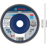 Bosch - Trenn-/Schleifscheibe PRO X571 2608607340 Fächerschleifscheibe