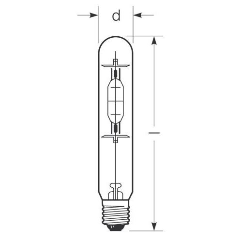 Radium Lampenwerk - Halogen-Metalldampflampe ohne Reflektor Halogen-Metalldampflampe HRI-T 250W/230/B/E40