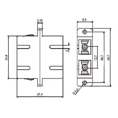 EFB-Elektronik - LWL-Kupplung Kupplung 53319.3 SC/SC Duplex