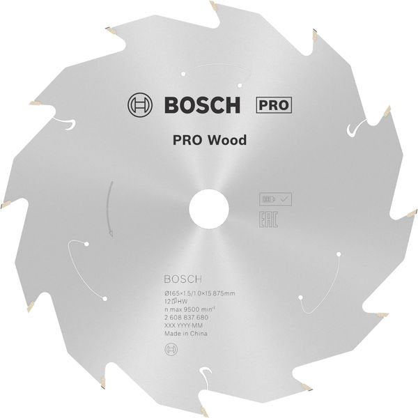 Bosch - Kreissägeblatt PRO Wood cordless 2608837680 Kreissägeblatt 165 x