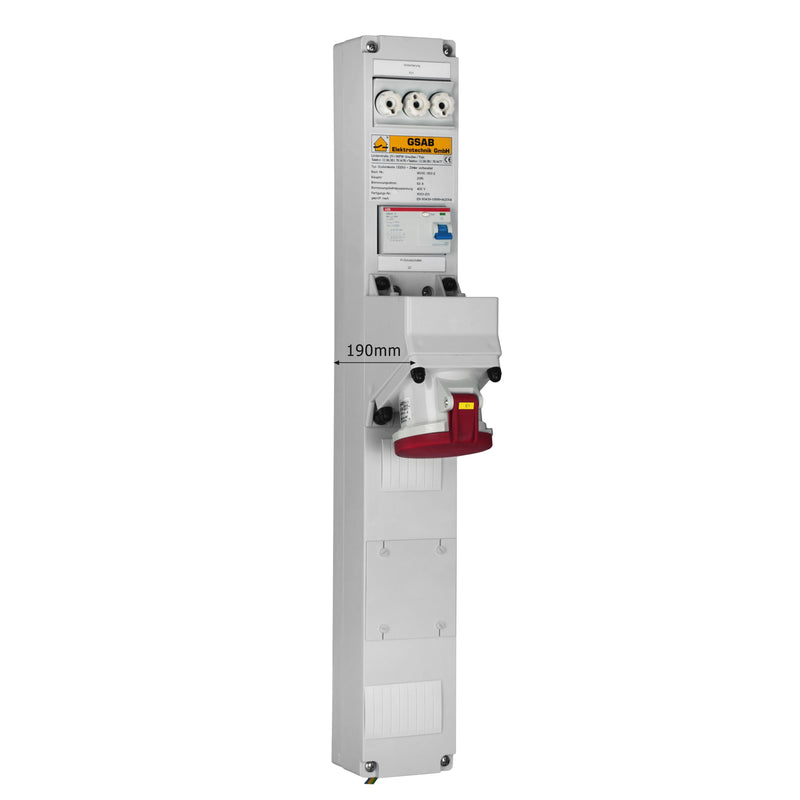 GSAB Elektrotechnik - CEE-Steckdosen-Kombination (IEC 60309) Systemleiste Sammelsch. 99.00.063-Z 185mm, CEE63