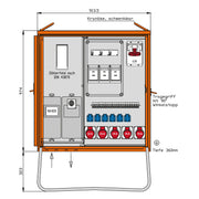 Walther Werke - Baustromverteiler Anschlussverteilerschrank WAV0251BR1 69kVA m.Zählerplatz