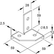 Niedax - Verbinder für Stiel/Profilschiene R-Verbindung RVL 30 − 50 Stück