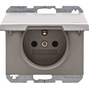 Berker - Steckdose Alu 6768777103 Schutzk./Klappdeckel