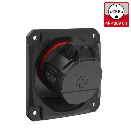 Walther Werke - CEE-Anbausteckdose (IEC 60309) CEE NEO Anbaudose schräg FW512406CC 16A 4P 6h IP54