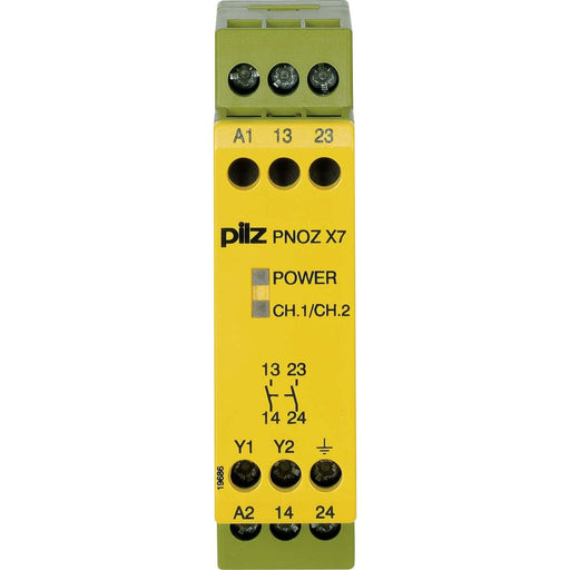 Pilz - Gerät zur Überwachung von sicherheitsgerichteten Stromkreisen Not-Aus-Schaltgerät PNOZ X7 #774055 120VAC 2n/o