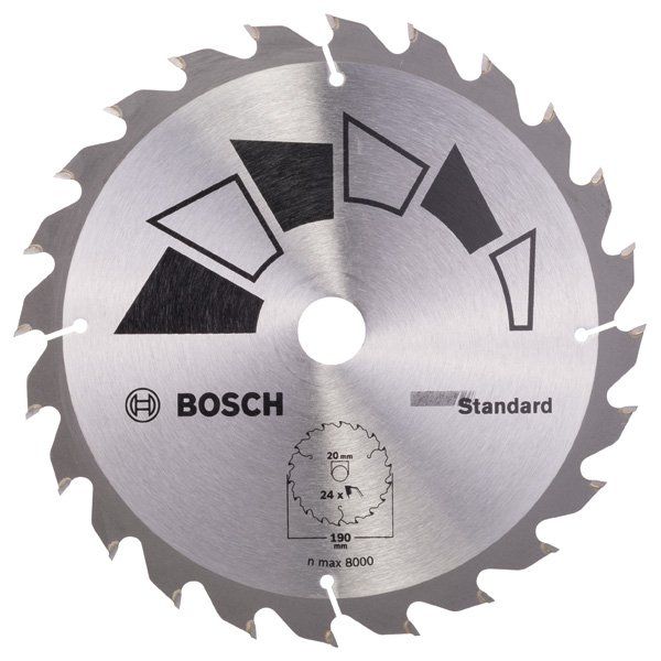 Bosch - Kreissägeblatt STANDARD D= 2609256818 190 mm Bohrung= 20