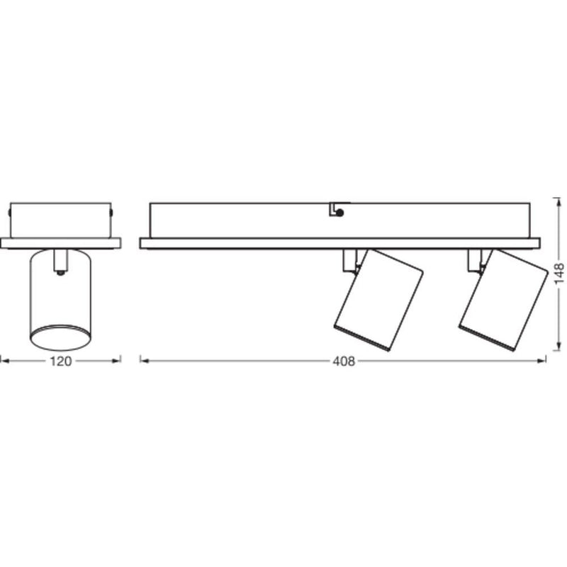 Ledvance - Decken-/Wandleuchte LED-Spotstrahler Decor #4058075833814 2 Spots, schwarz