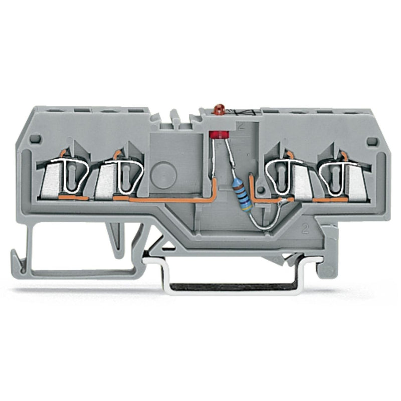 WAGO - Bauelement-Reihenklemme Bauelementklemme 279-809/281-434 Leiter,LEDrot,grau − 100 Stück