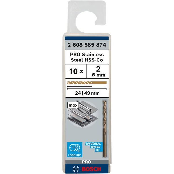 Bosch - Bohrer PRO Stainless Steel HSS-Co 2608585874 Spiralbohrer 2 x 24