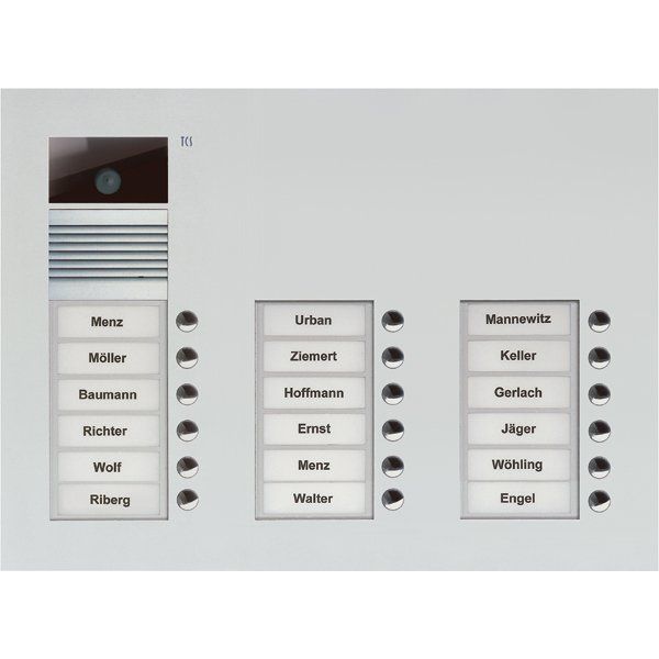 TCS Tür Control - Türstation für Türkommunikation Video-Außenstation Color AVU16180-0010 dreispaltig, f.18WE