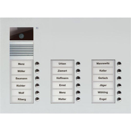 TCS Tür Control - Türstation für Türkommunikation Video-Außenstation Color AVU16180-0010 dreispaltig, f.18WE − 1 Stück by TCS
