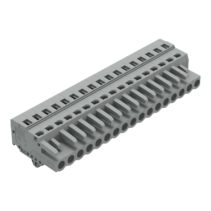 WAGO - Kabelsteckverbinder für Leiterplattensteckverbinder 1-Leiter-Federleiste 231-117/008-000 CAGECLAMP,2,5 mm²,gr − 25 Stück