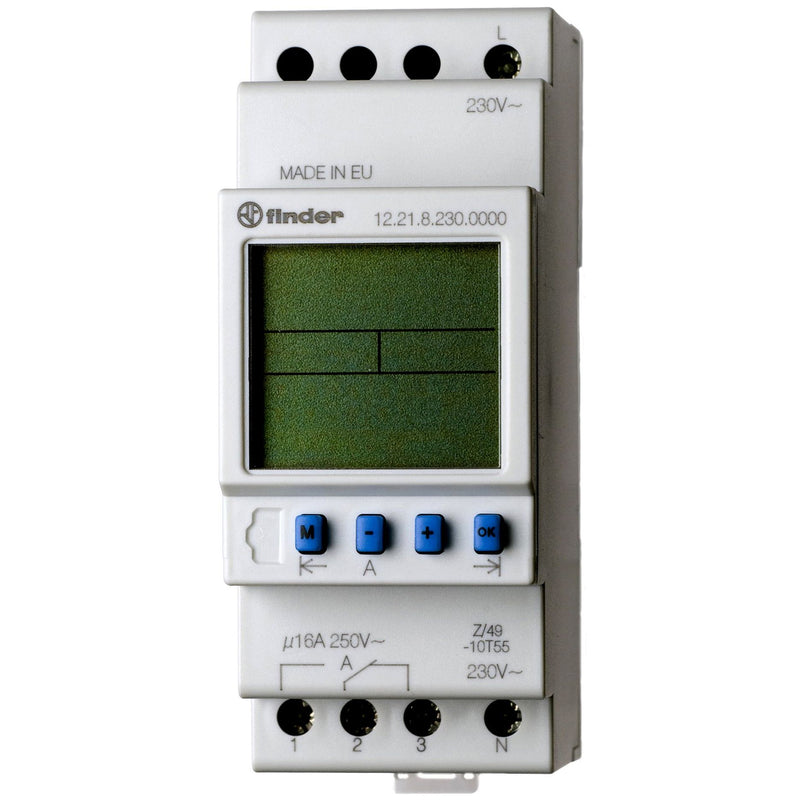 Finder - Verteilerschaltuhr digital Schaltuhr 12.21.0.012.0000 1W, 16A