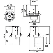 Brumberg Leuchten - Downlight/Strahler/Flutlicht LED-Einbaurichtstrahler 88762173DA 3000K