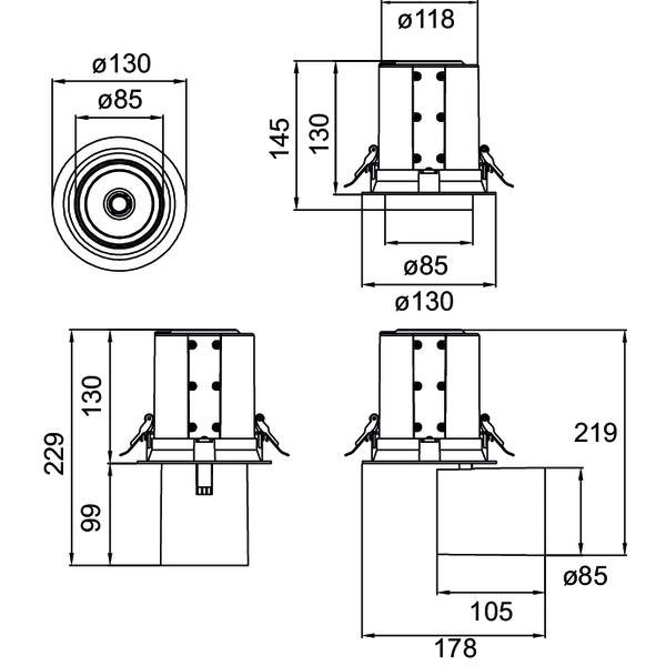 Brumberg Leuchten - Downlight/Strahler/Flutlicht LED-Einbaurichtstrahler 88762173DA 3000K