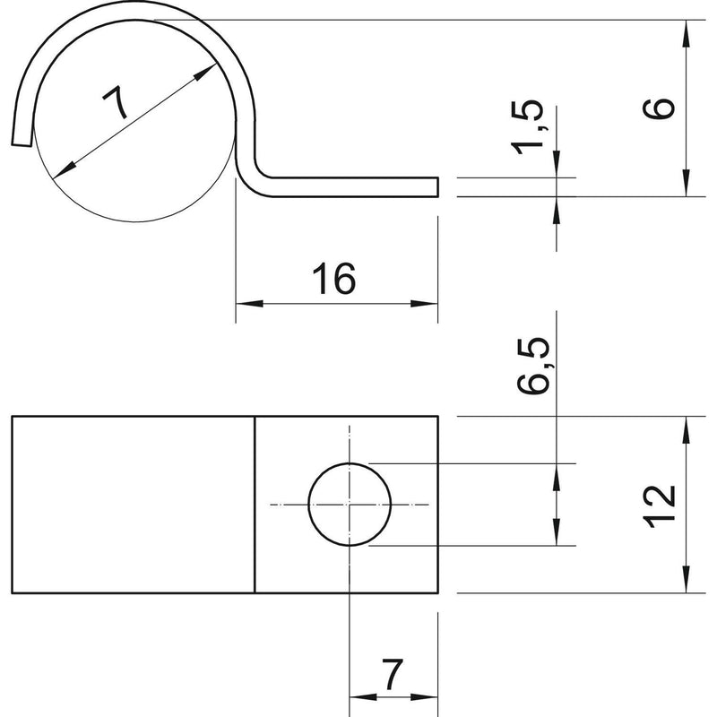 OBO Bettermann - Befestigungsschelle für Kabel/Rohre Befestigungsschelle 1015 7 A2 − 100 Stück