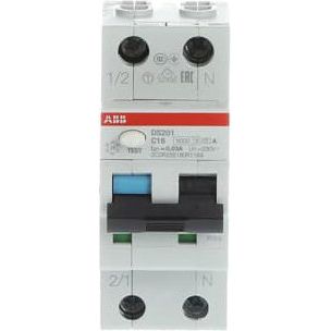 ABB Stotz S&J - Kombination FI-Schalter/Leitungsschutzschalter FI/LS-Schalter DS201A-C16/0,03 6kA, 1p+N