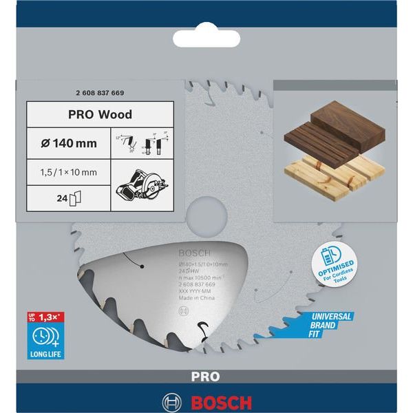 Bosch - Kreissägeblatt PRO Wood cordless 2608837669 Kreissägeblatt 140 x