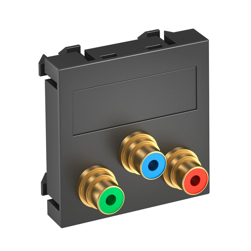OBO Bettermann - Einsatz/Abdeckung für Kommunikationstechnik Multimediaträger MTG-3R F SWGR1 45x45mm sw-gr