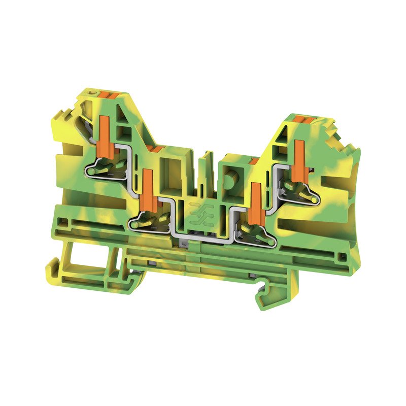 Weidmüller - Schutzleiter-Reihenklemme Klemme AL4C 4 PE PUSH IN, 4 mm² − 50 Stück