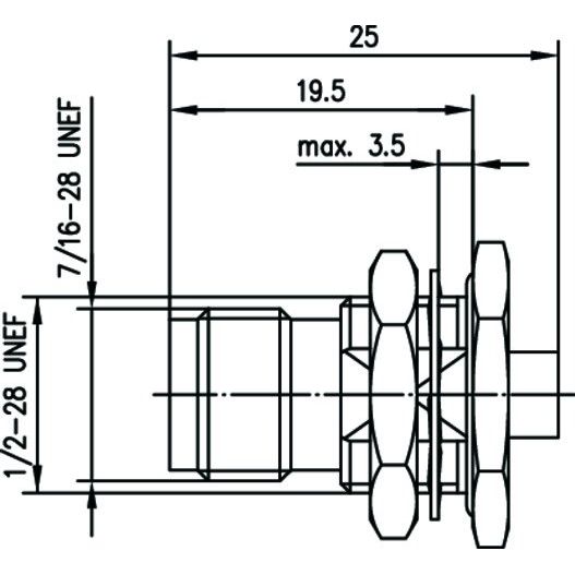 Telegärtner - Koax-Steckverbinder TNC-Kabeleinbaubuchse löt 100023757 G10(RG402/U) 806 − 5 Stück