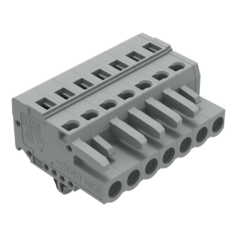 WAGO - Kabelsteckverbinder für Leiterplattensteckverbinder 1-Leiter-Federleiste 231-107/008-000 CAGECLAMP,2,5 mm²,gr − 25 Stück