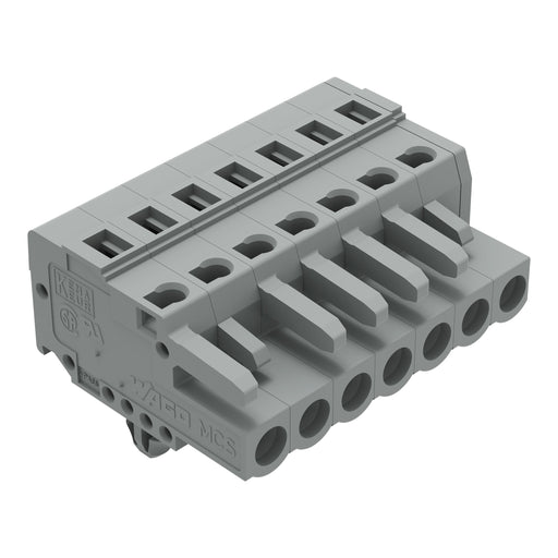 WAGO - Kabelsteckverbinder für Leiterplattensteckverbinder 1-Leiter-Federleiste 231-107/008-000 CAGECLAMP,2,5 mm²,gr − 25 Stück