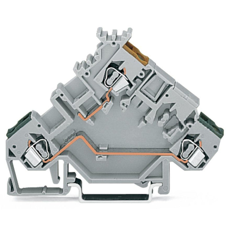 WAGO - Initiator/Aktor-Reihenklemme 3-Leiter-Aktorenklemme 280-555 2,5 mm²,grau − 50 Stück