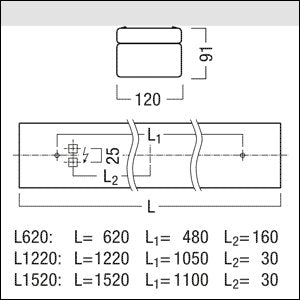 Zumtobel Group - Decken - /Wandleuchte LED - Wannenleuchte PERLUCE O #42182761 2000 - 840L620LDEIP54