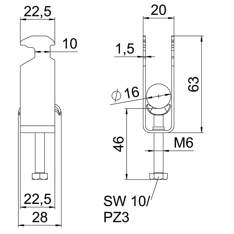 OBO Bettermann - Bügelschelle BS-H2-M-16 A2 2-fach − 50 Stück