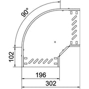OBO Bettermann - Bogen für Kabelrinne Bogen 90 Grad RB 90 320 FS 35x200 bandverzinkt