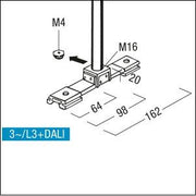 Zumtobel - Mechanisches Zubehör/Ersatzteile für Leuchten Befestigungsstück 3ph sw S2 800470 Mitteleinspeisung