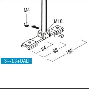 Zumtobel - Mechanisches Zubehör/Ersatzteile für Leuchten Befestigungsstück 3ph sw S2 800470 Mitteleinspeisung