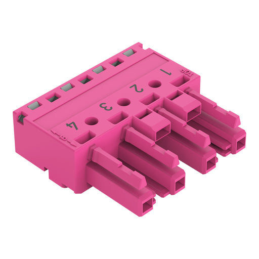 WAGO - Steckverbinder für steckbare Gebäudeinstallation Buchse 4-polig 770-284 Kod. B,pink − 50 Stück