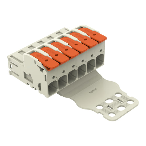 WAGO GmbH & Co. KG - Ein- und mehrpolige Klemmenleiste 1-Leiter-Stiftleiste 832-1206/334-000 Push-inCAGECLAMP,lgr − 5 Stück