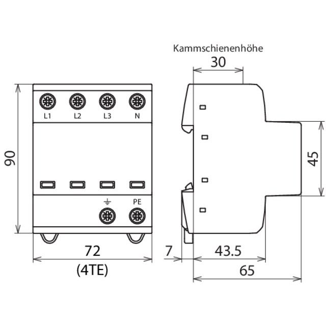 DEHN - Kombi-Ableiter für Energietechnik Kombi-Ableiter DSH TT 255 TT- u. TN-S-Systeme