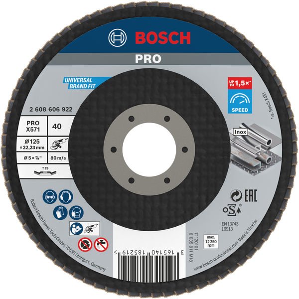 Bosch - Trenn-/Schleifscheibe PRO X571 2608606922 Fächerschleifscheibe