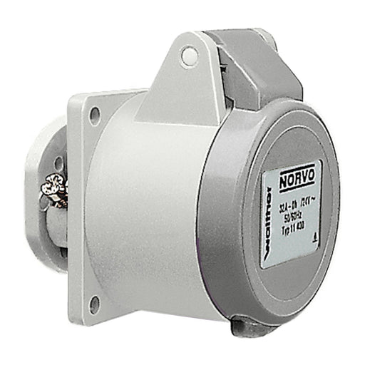 Walther Werke - CEE-Anbausteckdose (IEC 60309) NORVO Anbaudose gerade 11406 32A 2P 42V 10h IP44