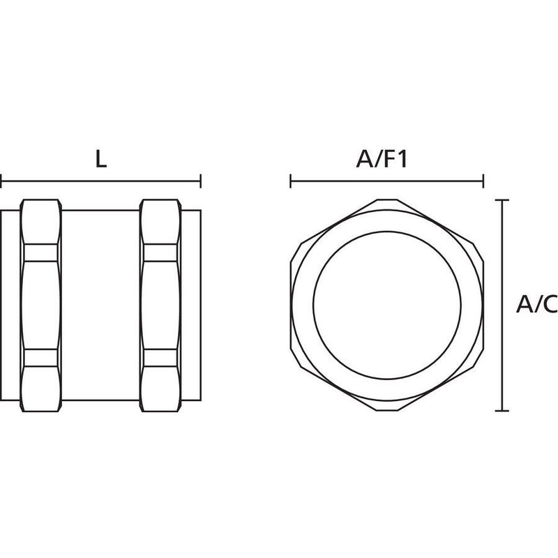 HellermannTyton - Verbinder für Wellschläuche Schlauchverbinder ACP-M25 NPB ML 10 2 Innnengewinden − 10 Stück
