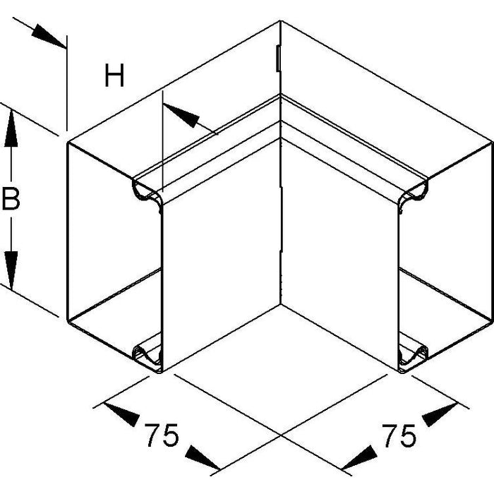 Niedax - Inneneck für Leitungsführungskanal Inneneck 90 Grad LUIC 60.060 − 1 Stück
