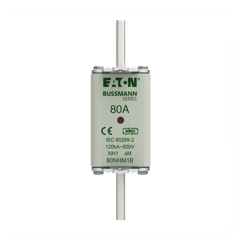 Eaton - Messersicherung Sicherungseinsatz Nieders. FUSE NH 1 #80NHM1B 80A AC 500V 120kA − 3 Stück